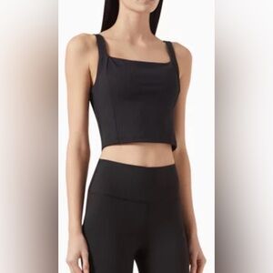 Vuori Charcoal Ribbed Crop Top